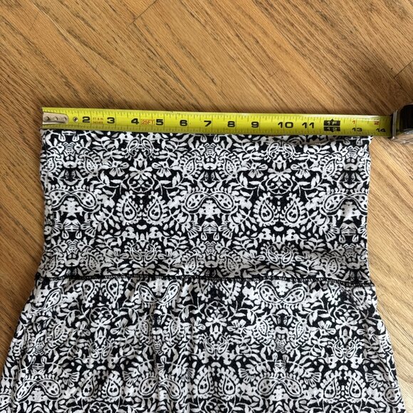 Cynthia Rowley Maxi Skirt Womens M Black White Long Ankle Pull On Casual Stretch - Picture 12 of 14